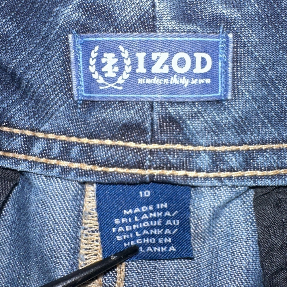 IZOD Button-Down Denim Skirt | Size 10 Classic Summer Business Casual Church - Picture 6 of 6